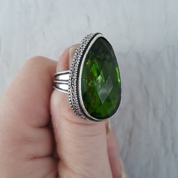 New Green Quartz 925 Silver Ring. - Picture 6 of 8
